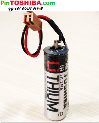Toshiba ER6V (Zắc NÂU lớn), Pin nuôi nguồn PLC Toshiba ER6V 3.6V 2000mAh /Xuất xứ NHẬT